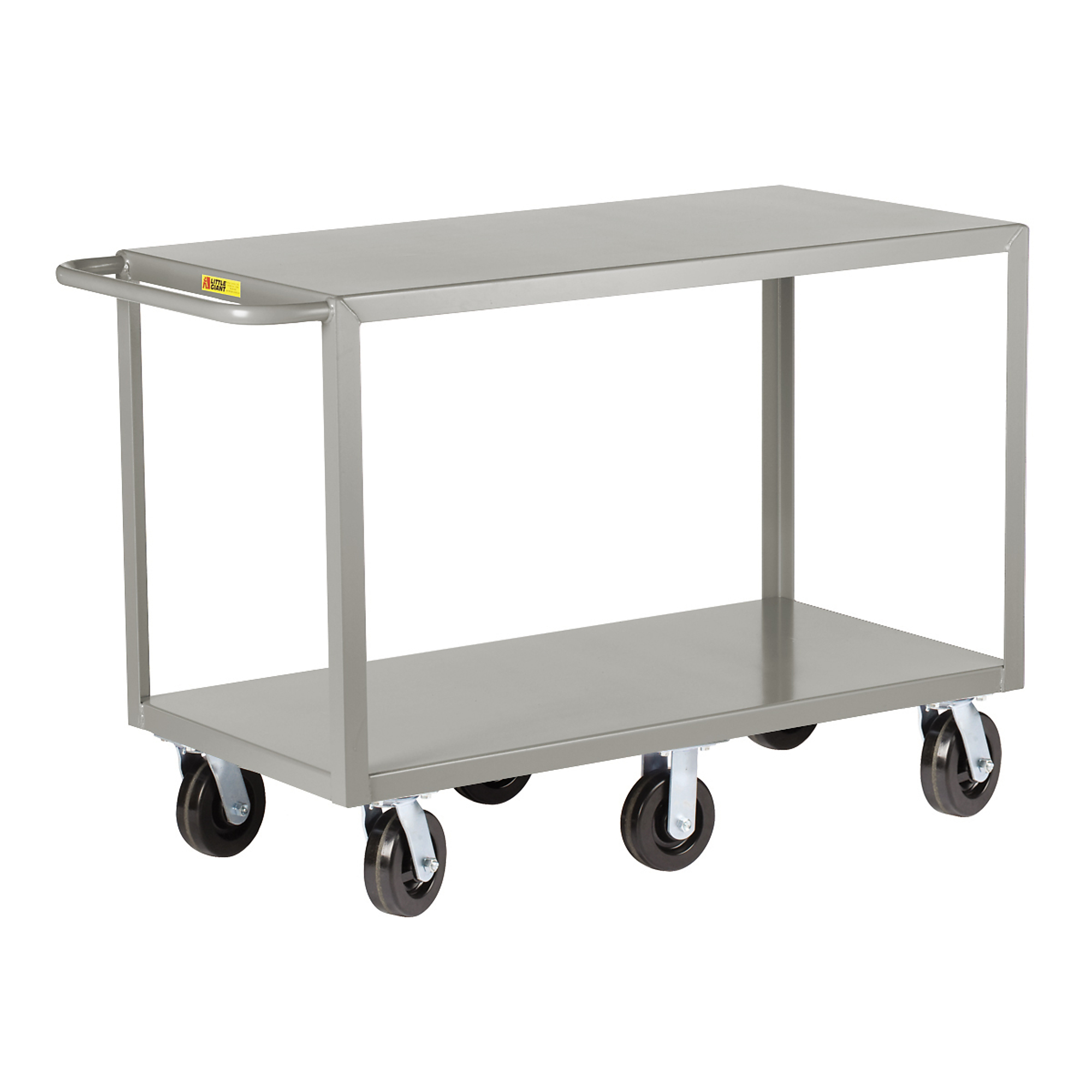 Little Giant 6-Wheeled Heavy-Duty Shelf Truck - 30in. x 60in., 3600-Lb. Capacity, 2 Shelves, Carbon Steel, Model# 2G6W-3060-6PH